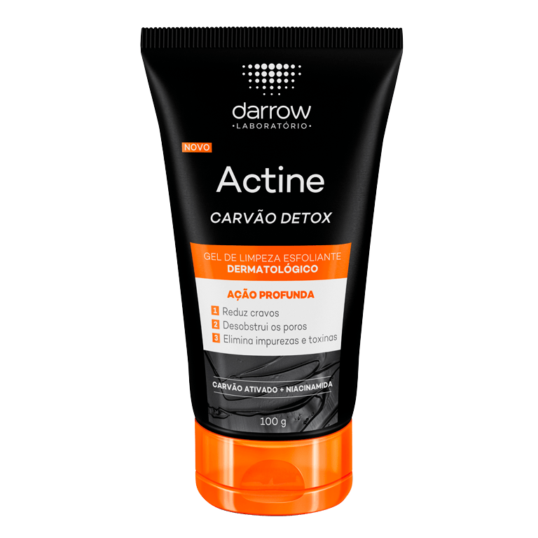 Darrow Actine Carvão Detox Gel De Limpeza Esfoliante Dermatológico