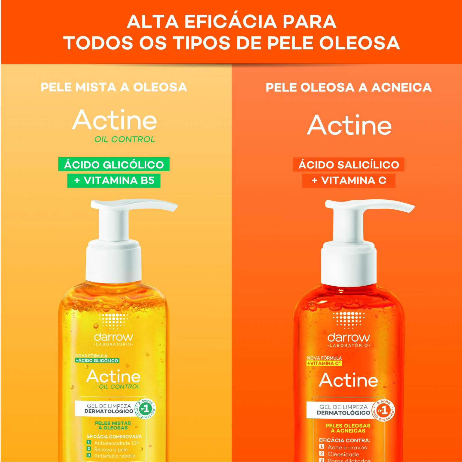 Actine Oil Control - Gel de Limpeza 140g para Pele Oleosa