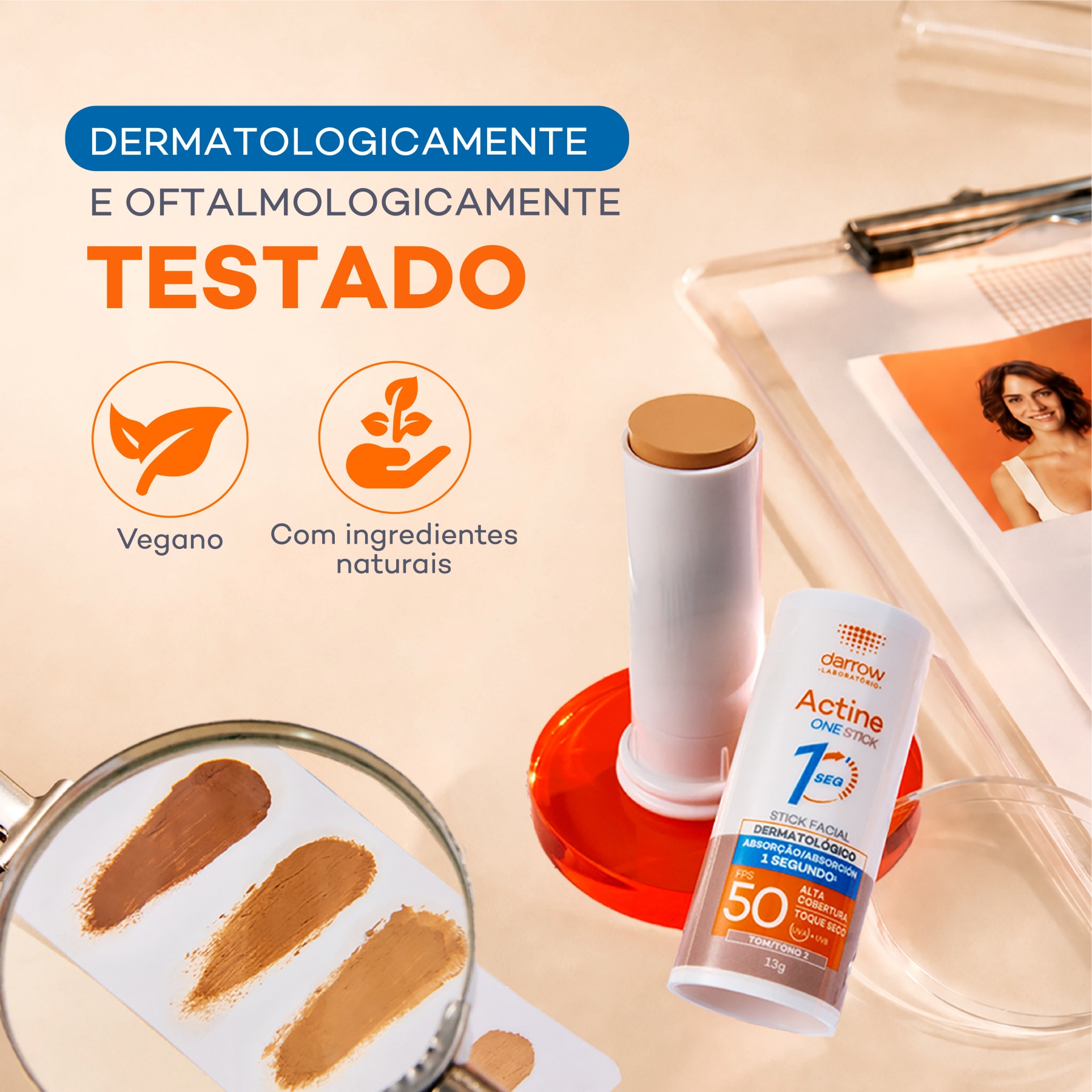 Dermatologicamente e Oftalmologicamente testado. Vegano e com ingredientes naturais.